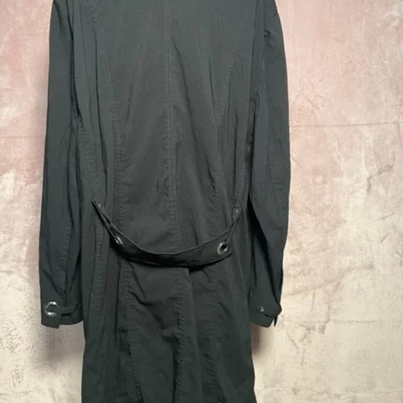 Lane Bryant Womens Black Light Weight Button Down Long Trench Coat Size 14/16 - Picture 4 of 7